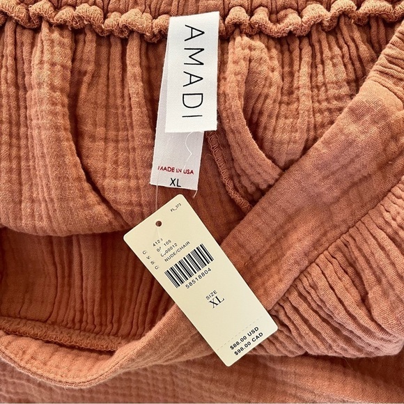 AMADI cotton salmon pink mini skirt boho XL extra large NWT - Picture 6 of 6